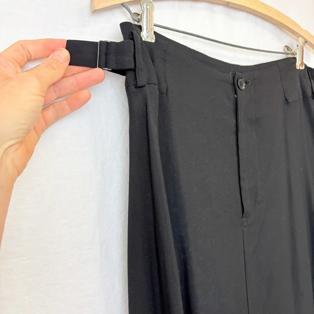 Yohji Yamamoto Black Wide Leg Flowy Avant-Garde Skirt Japanese Streetwear Size 3